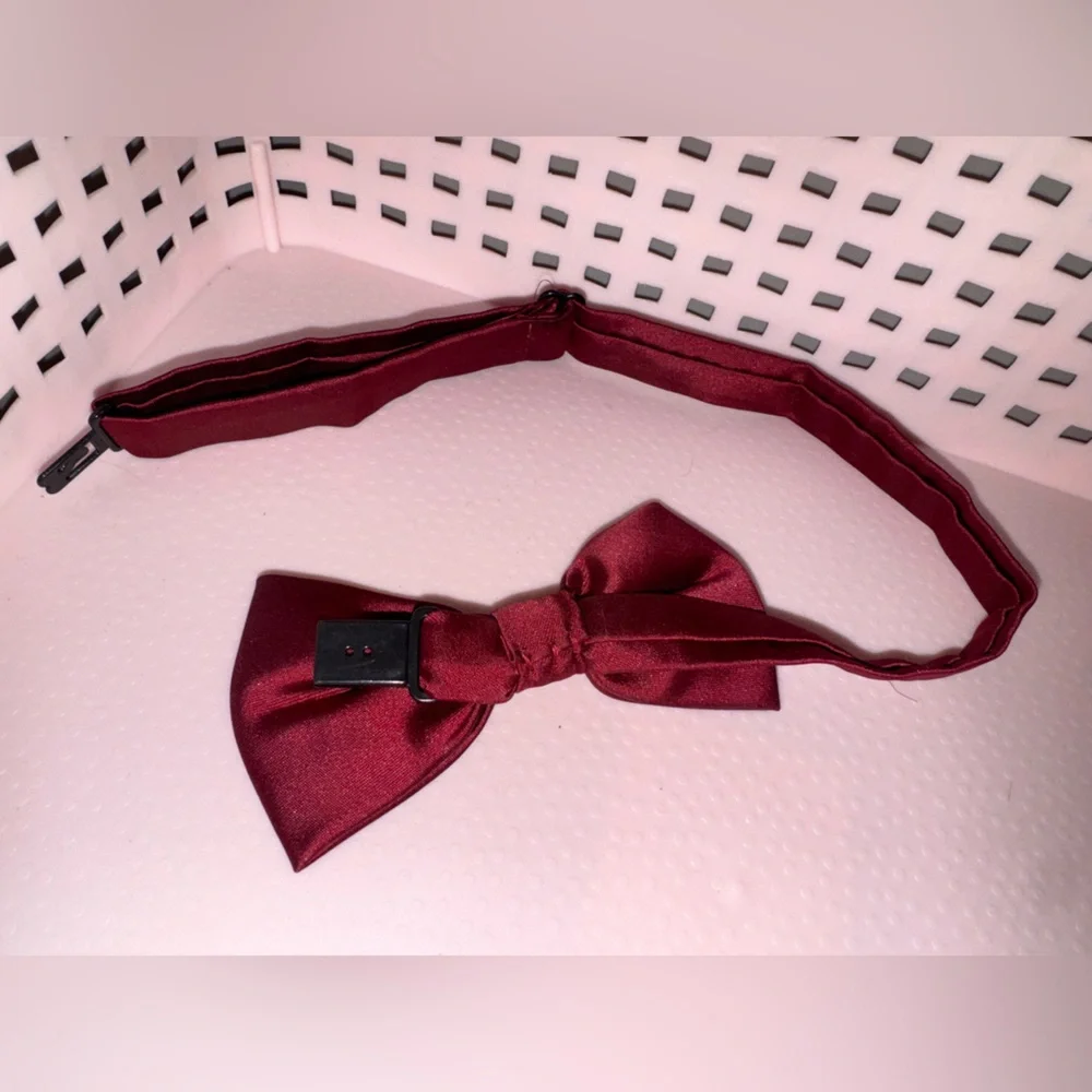 Pre Tied Kids Toddler Adjustable Bow Tie Burgundy Maroon Wedding Party Boys
